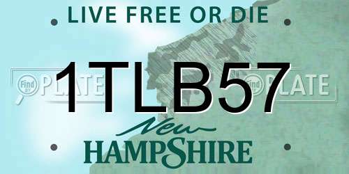 1TLB57 New Hampshire License Plate