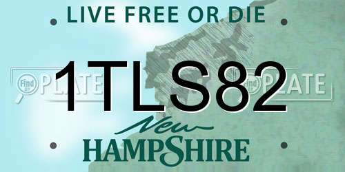 1TLS82 New Hampshire License Plate