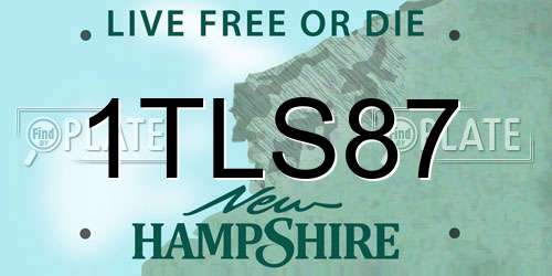 1TLS87 New Hampshire License Plate