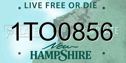 1TO0856 New Hampshire License Plate