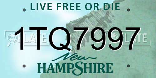 1TQ7997 New Hampshire License Plate
