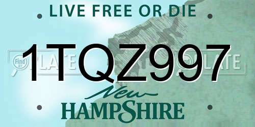 1TQZ997 New Hampshire License Plate
