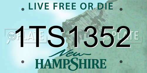 1TS1352 New Hampshire License Plate
