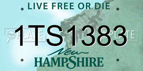 1TS1383 New Hampshire License Plate