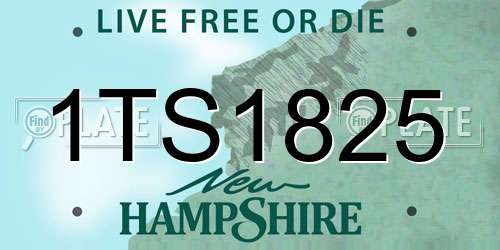 1TS1825 New Hampshire License Plate