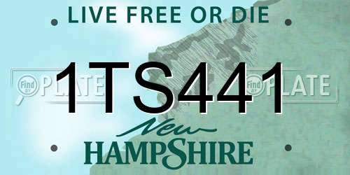 1TS441 New Hampshire License Plate