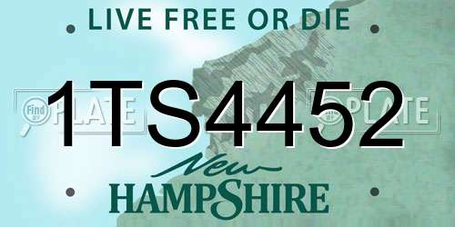 1TS4452 New Hampshire License Plate
