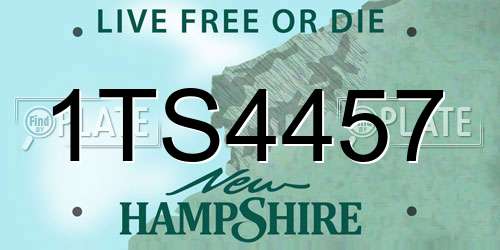 1TS4457 New Hampshire License Plate