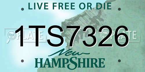 1TS7326 New Hampshire License Plate