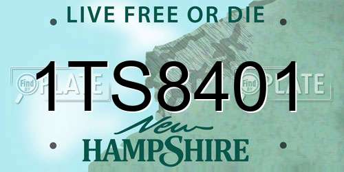 1TS8401 New Hampshire License Plate