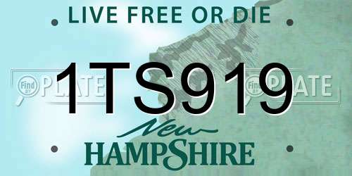 1TS919 New Hampshire License Plate