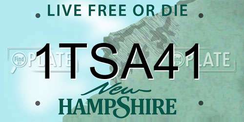 1TSA41 New Hampshire License Plate