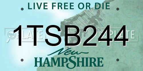 1TSB244 New Hampshire License Plate