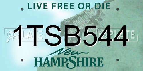 1TSB544 New Hampshire License Plate