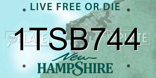 1TSB744 New Hampshire License Plate