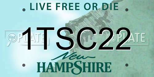 1TSC22 New Hampshire License Plate