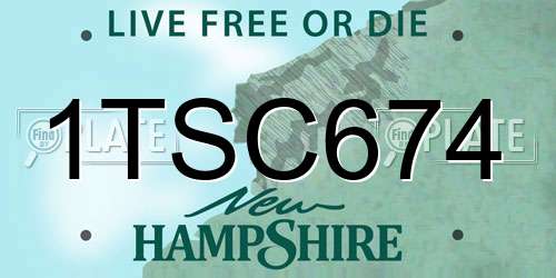 1TSC674 New Hampshire License Plate