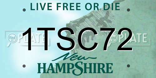 1TSC72 New Hampshire License Plate