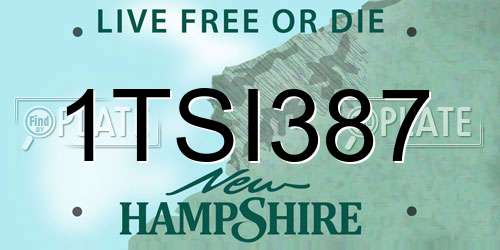 1TSI387 New Hampshire License Plate