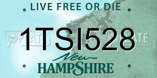1TSI528 New Hampshire License Plate