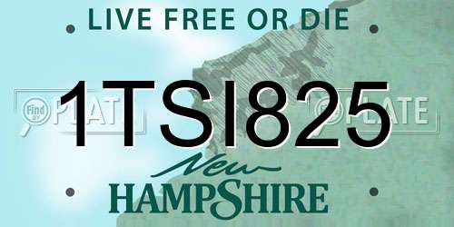 1TSI825 New Hampshire License Plate