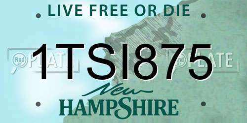 1TSI875 New Hampshire License Plate