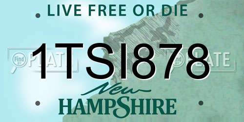 1TSI878 New Hampshire License Plate