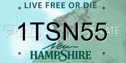 1TSN55 New Hampshire License Plate
