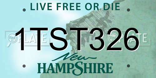 1TST326 New Hampshire License Plate
