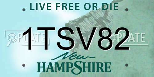 1TSV82 New Hampshire License Plate