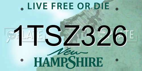 1TSZ326 New Hampshire License Plate