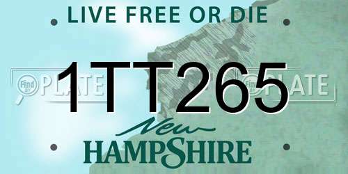 1TT265 New Hampshire License Plate