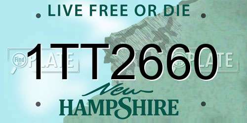 1TT2660 New Hampshire License Plate