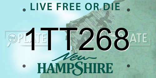 1TT268 New Hampshire License Plate