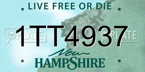 1TT4937 New Hampshire License Plate