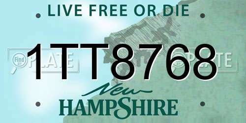 1TT8768 New Hampshire License Plate