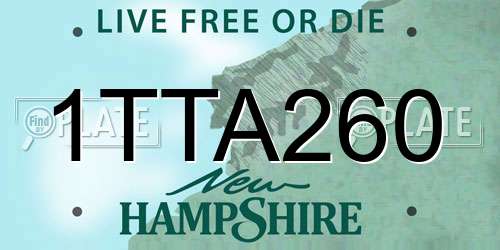 1TTA260 New Hampshire License Plate