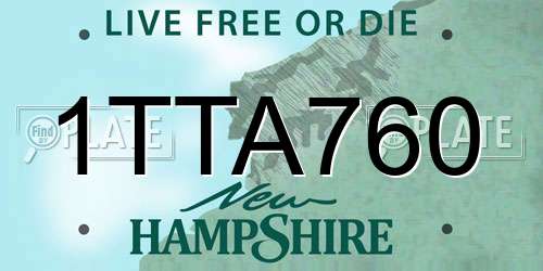 1TTA760 New Hampshire License Plate