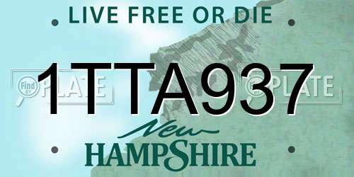 1TTA937 New Hampshire License Plate