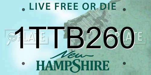 1TTB260 New Hampshire License Plate