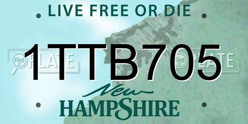 1TTB705 New Hampshire License Plate