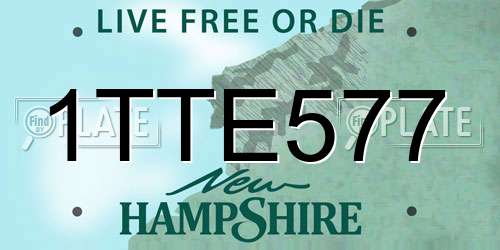 1TTE577 New Hampshire License Plate