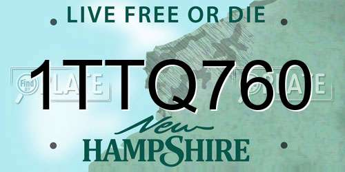 1TTQ760 New Hampshire License Plate