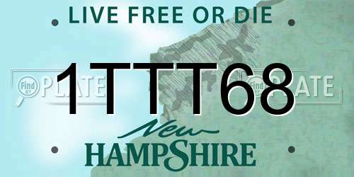 1TTT68 New Hampshire License Plate