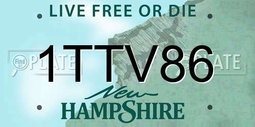 1TTV86 New Hampshire License Plate