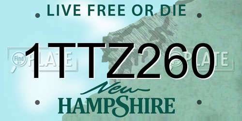 1TTZ260 New Hampshire License Plate