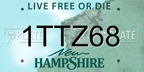1TTZ68 New Hampshire License Plate