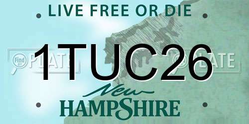 1TUC26 New Hampshire License Plate
