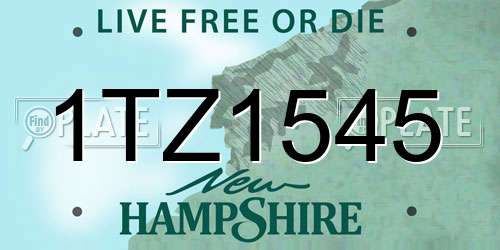 1TZ1545 New Hampshire License Plate