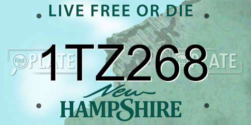 1TZ268 New Hampshire License Plate